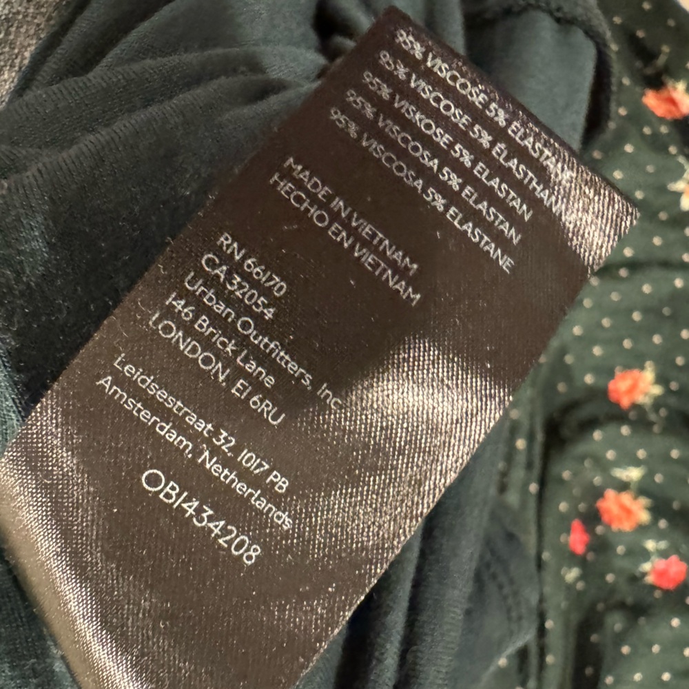 Free People | Celia Mini Dress - Emerald Jewel Floral/Polka Dot Print - Ruched - Picture 10 of 13